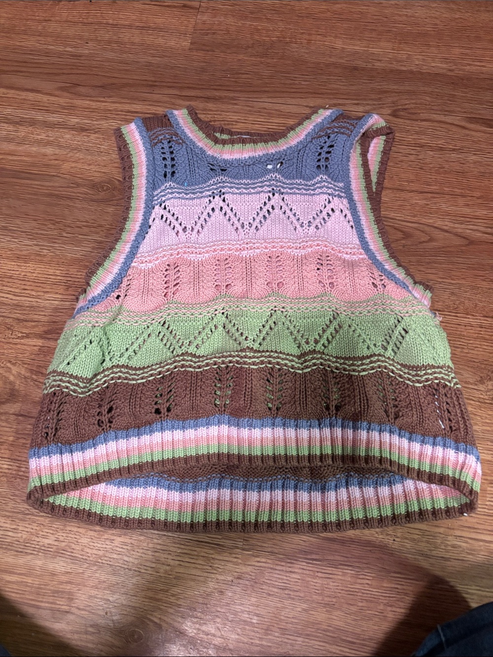 Zara Multi-Color Knit Sleeveless Sweater Vest
